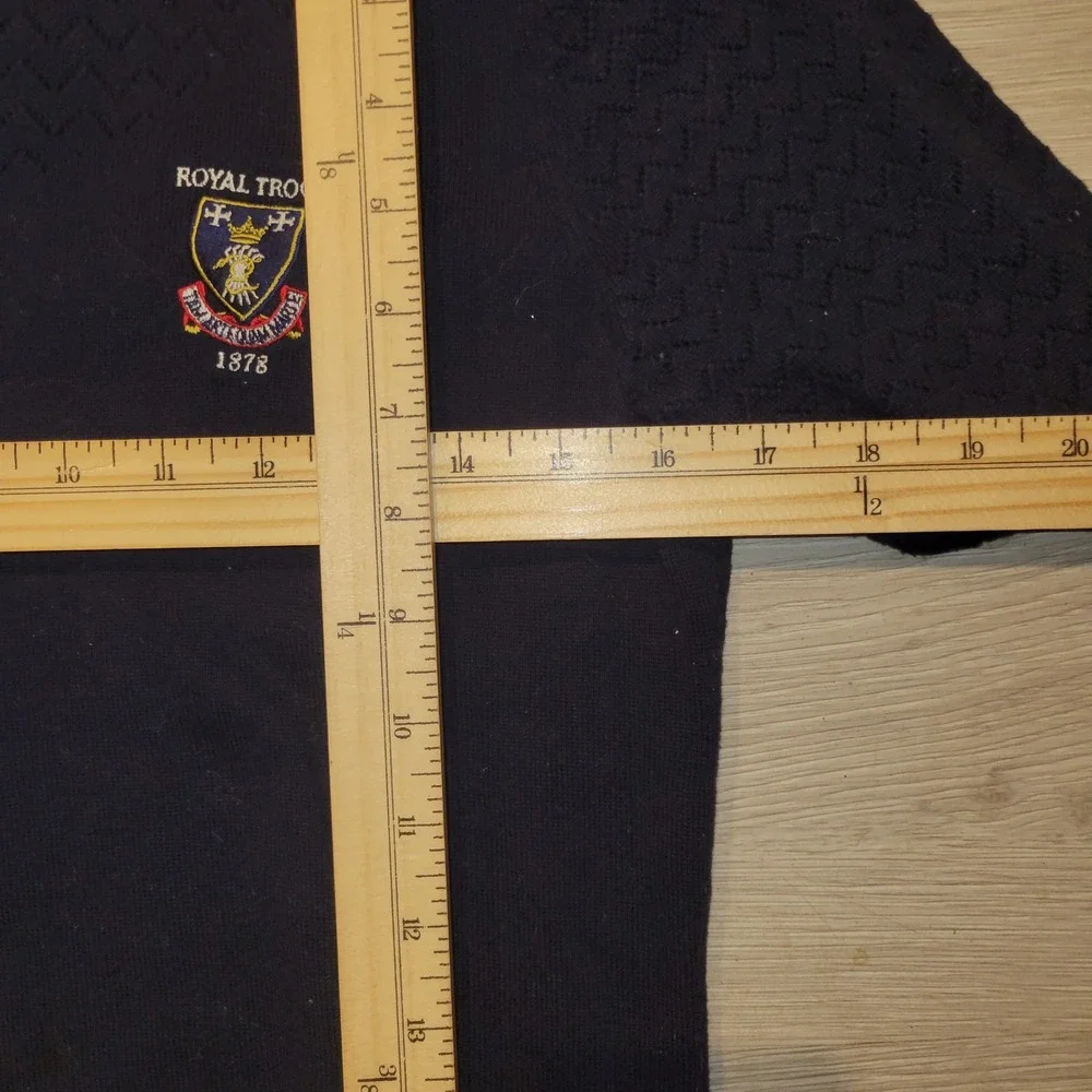 Royal Troon Glenmuir Navy Zip Neck Golf Sweater‎ unisex S designer luxury tennis
